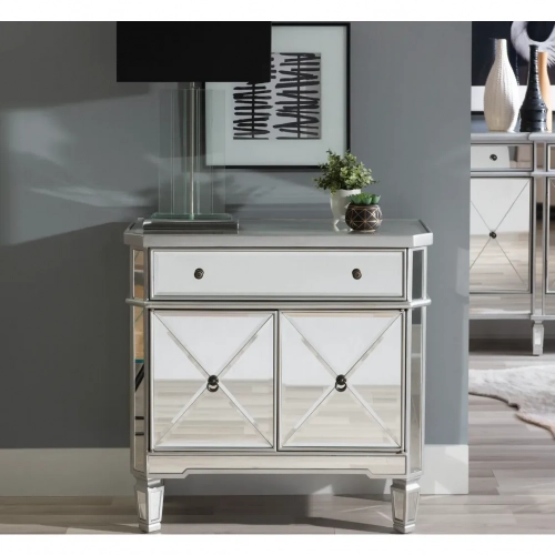 Mirrored 1 Drawer & 2 Door Console
